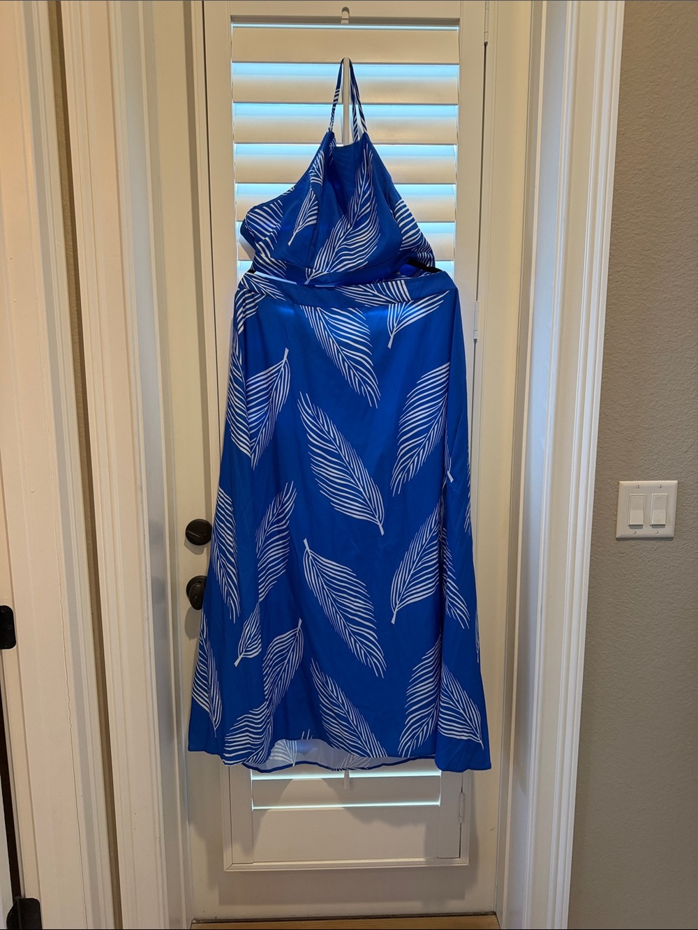 SHEIN Curve Royal Blue and White Palm Two Piece Skirt and Halter Top - 2XL